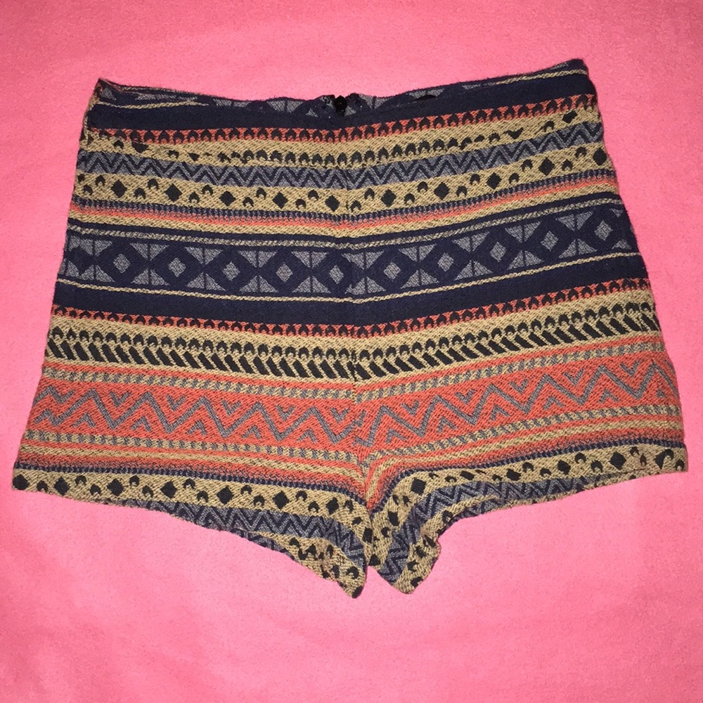 Tribal print high waist shorts